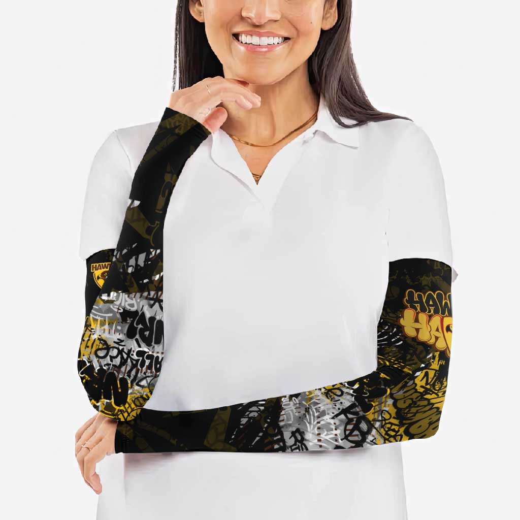 Hawthorn Hawks Arm Sleeves Urban Graffiti Street Art - Bold Abstract Spray Paint