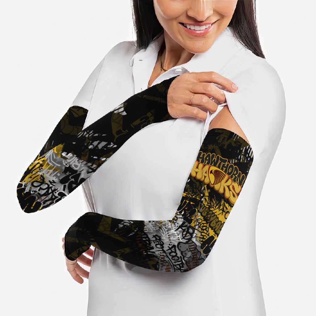 Hawthorn Hawks Arm Sleeves Urban Graffiti Street Art - Bold Abstract Spray Paint