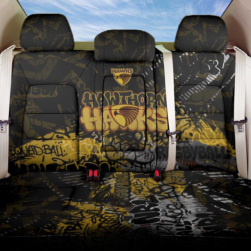 Hawthorn Hawks Back Car Seat Cover Urban Graffiti Street Art - Bold Abstract Spray Paint