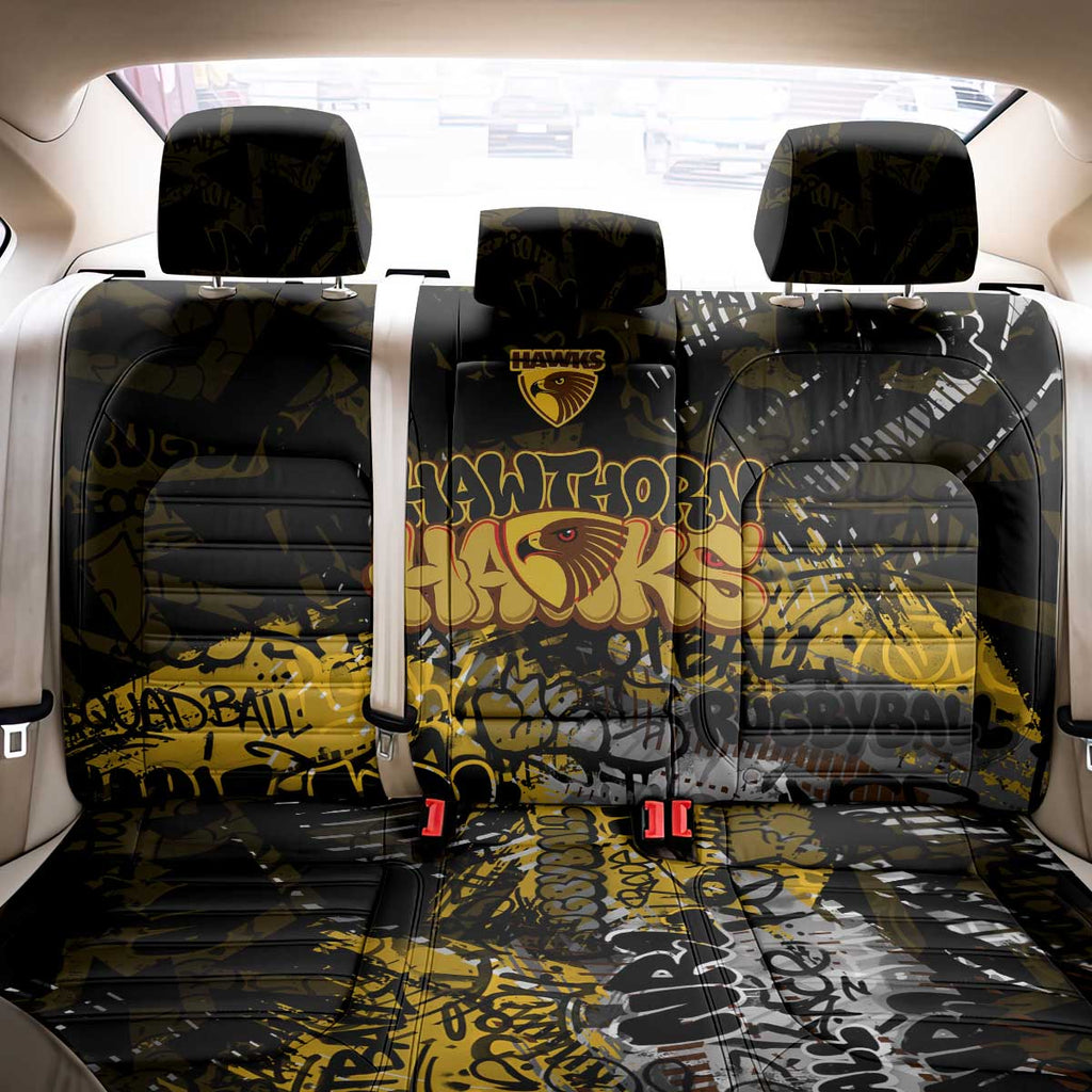 Hawthorn Hawks Back Car Seat Cover Urban Graffiti Street Art - Bold Abstract Spray Paint