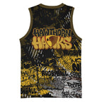 Hawthorn Hawks Basketball Jersey Urban Graffiti Street Art - Bold Abstract Spray Paint