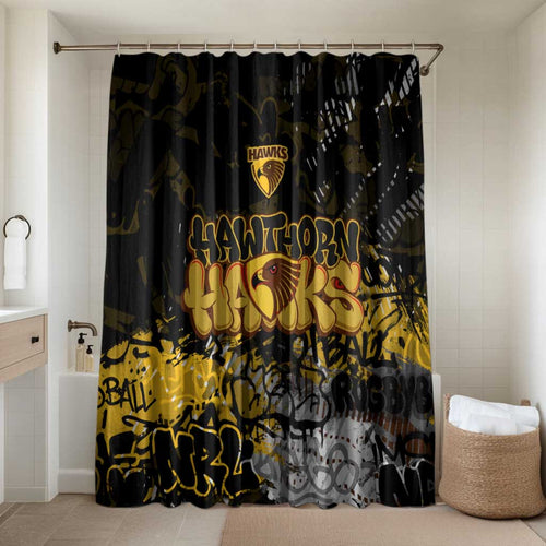 Hawthorn Hawks Bathroom Set Urban Graffiti Street Art - Bold Abstract Spray Paint