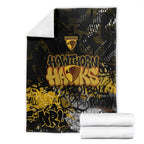 Hawthorn Hawks Blanket Urban Graffiti Street Art - Bold Abstract Spray Paint