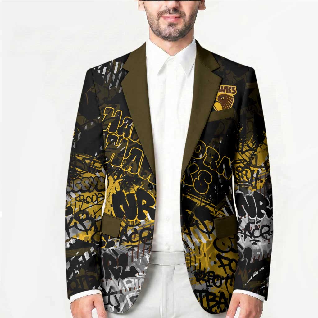 Hawthorn Hawks Blazer Urban Graffiti Street Art - Bold Abstract Spray Paint