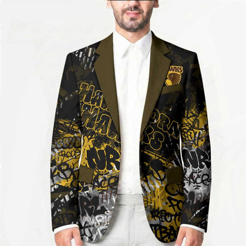 Hawthorn Hawks Blazer Urban Graffiti Street Art - Bold Abstract Spray Paint