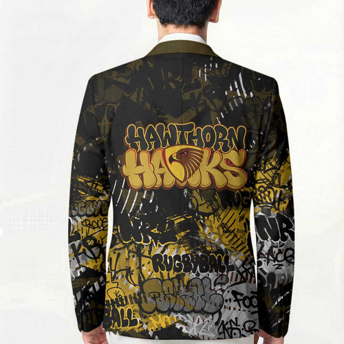 Hawthorn Hawks Blazer Urban Graffiti Street Art - Bold Abstract Spray Paint