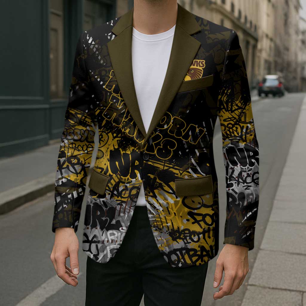 Hawthorn Hawks Blazer Urban Graffiti Street Art - Bold Abstract Spray Paint