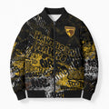 Hawthorn Hawks Bomber Puffer Jacket Urban Graffiti Street Art - Bold Abstract Spray Paint