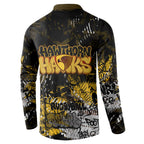 Hawthorn Hawks Button Sweatshirt Urban Graffiti Street Art - Bold Abstract Spray Paint