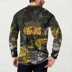 Hawthorn Hawks Button Sweatshirt Urban Graffiti Street Art - Bold Abstract Spray Paint