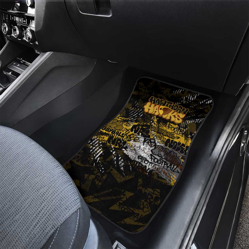 Hawthorn Hawks Car Mats Urban Graffiti Street Art - Bold Abstract Spray Paint
