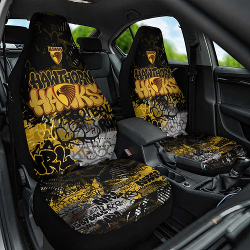 Hawthorn Hawks Car Seat Cover Urban Graffiti Street Art - Bold Abstract Spray Paint