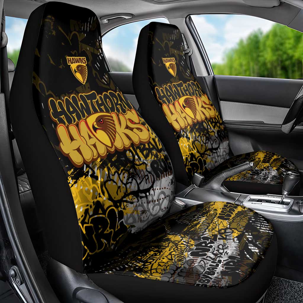 Hawthorn Hawks Car Seat Cover Urban Graffiti Street Art - Bold Abstract Spray Paint