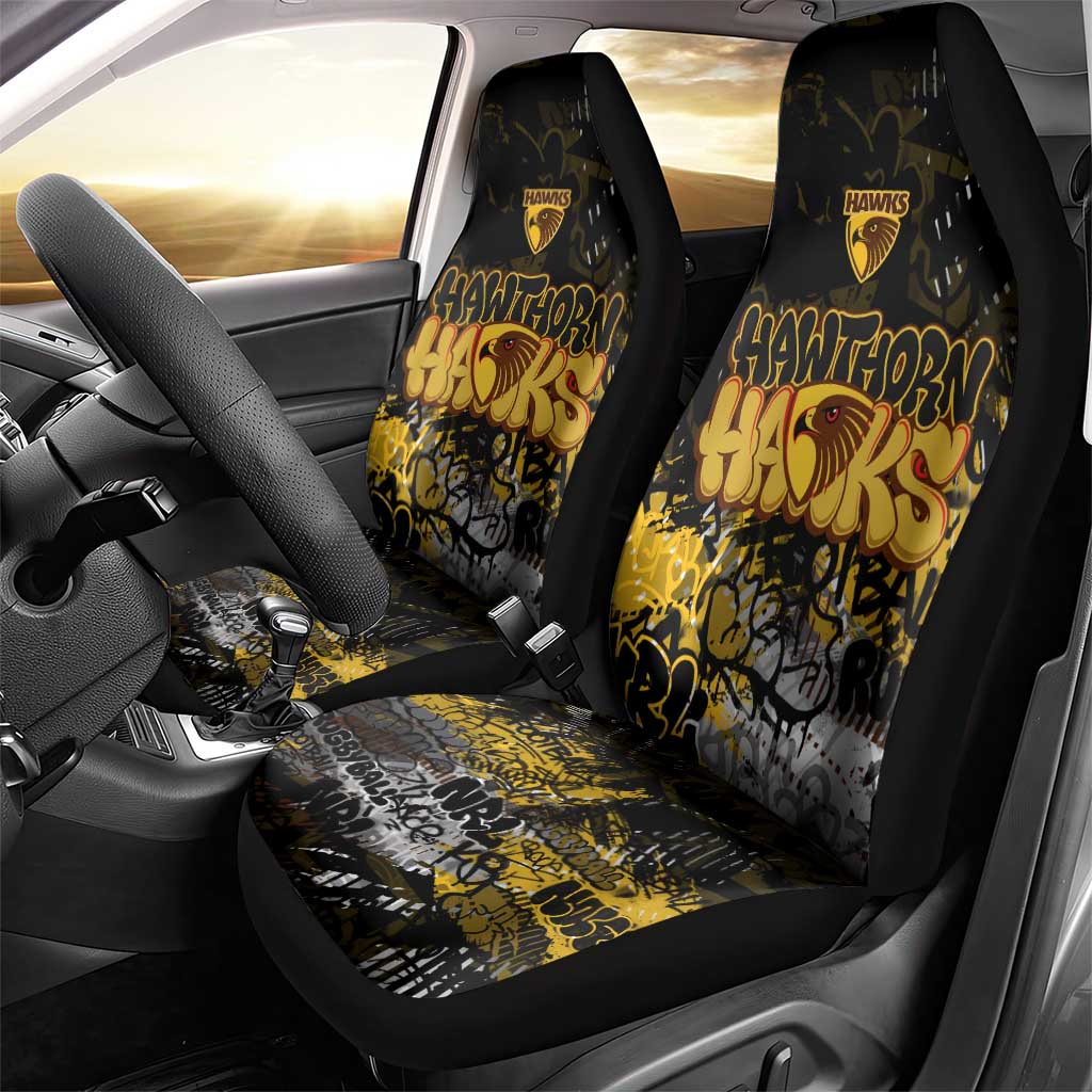 Hawthorn Hawks Car Seat Cover Urban Graffiti Street Art - Bold Abstract Spray Paint