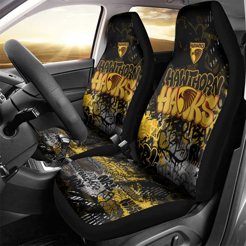 Hawthorn Hawks Car Seat Cover Urban Graffiti Street Art - Bold Abstract Spray Paint