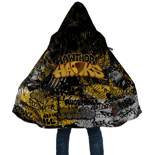 Hawthorn Hawks Cloak Urban Graffiti Street Art - Bold Abstract Spray Paint
