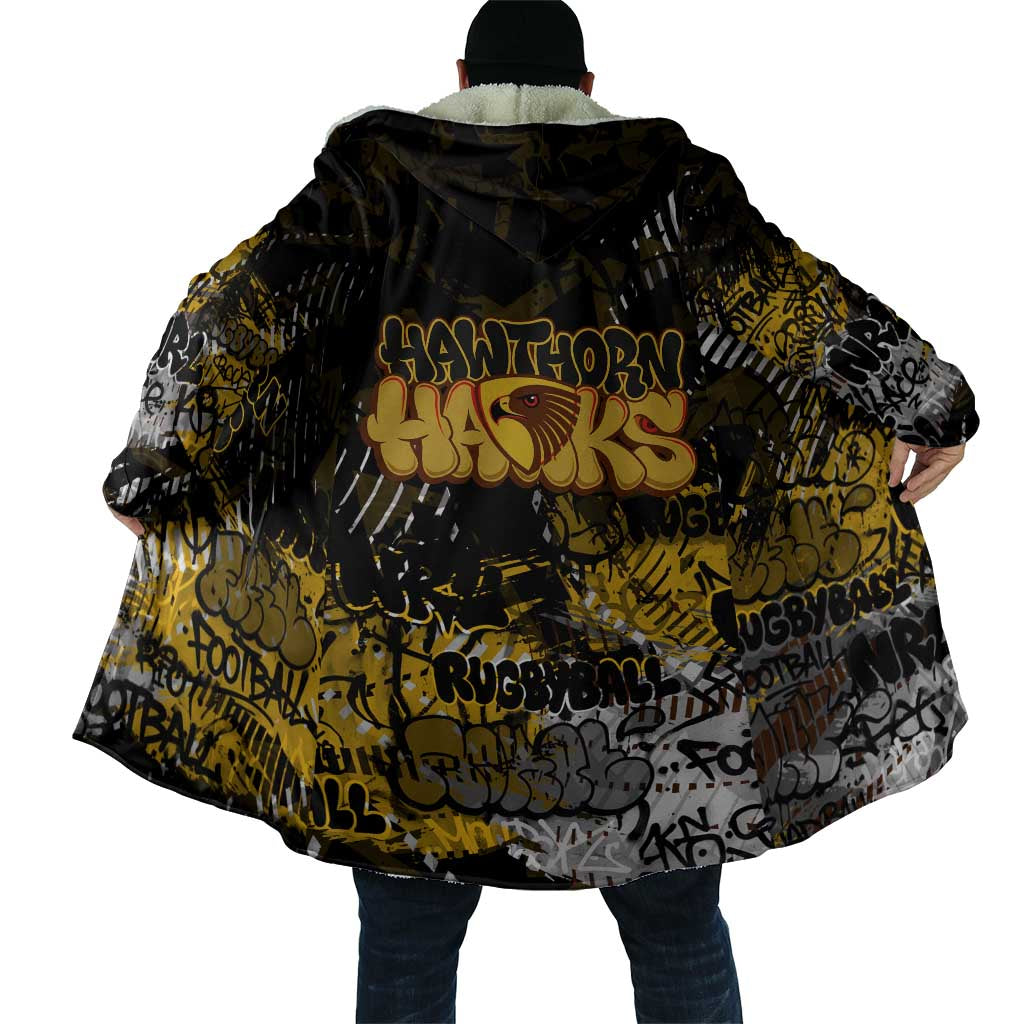 Hawthorn Hawks Cloak Urban Graffiti Street Art - Bold Abstract Spray Paint