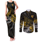 Hawthorn Hawks Couples Matching Tank Maxi Dress and Long Sleeve Button Shirt Urban Graffiti Street Art - Bold Abstract Spray Paint