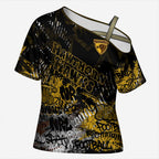 Hawthorn Hawks Cross Shoulder Shirt Urban Graffiti Street Art - Bold Abstract Spray Paint