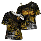 Hawthorn Hawks Cross Shoulder Shirt Urban Graffiti Street Art - Bold Abstract Spray Paint