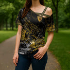 Hawthorn Hawks Cross Shoulder Shirt Urban Graffiti Street Art - Bold Abstract Spray Paint