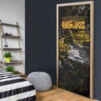 Hawthorn Hawks Door Cover Urban Graffiti Street Art - Bold Abstract Spray Paint