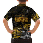 Hawthorn Hawks Family Matching Mermaid Dress and Hawaiian Shirt Urban Graffiti Street Art - Bold Abstract Spray Paint
