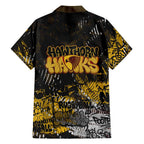 Hawthorn Hawks Family Matching Mermaid Dress and Hawaiian Shirt Urban Graffiti Street Art - Bold Abstract Spray Paint