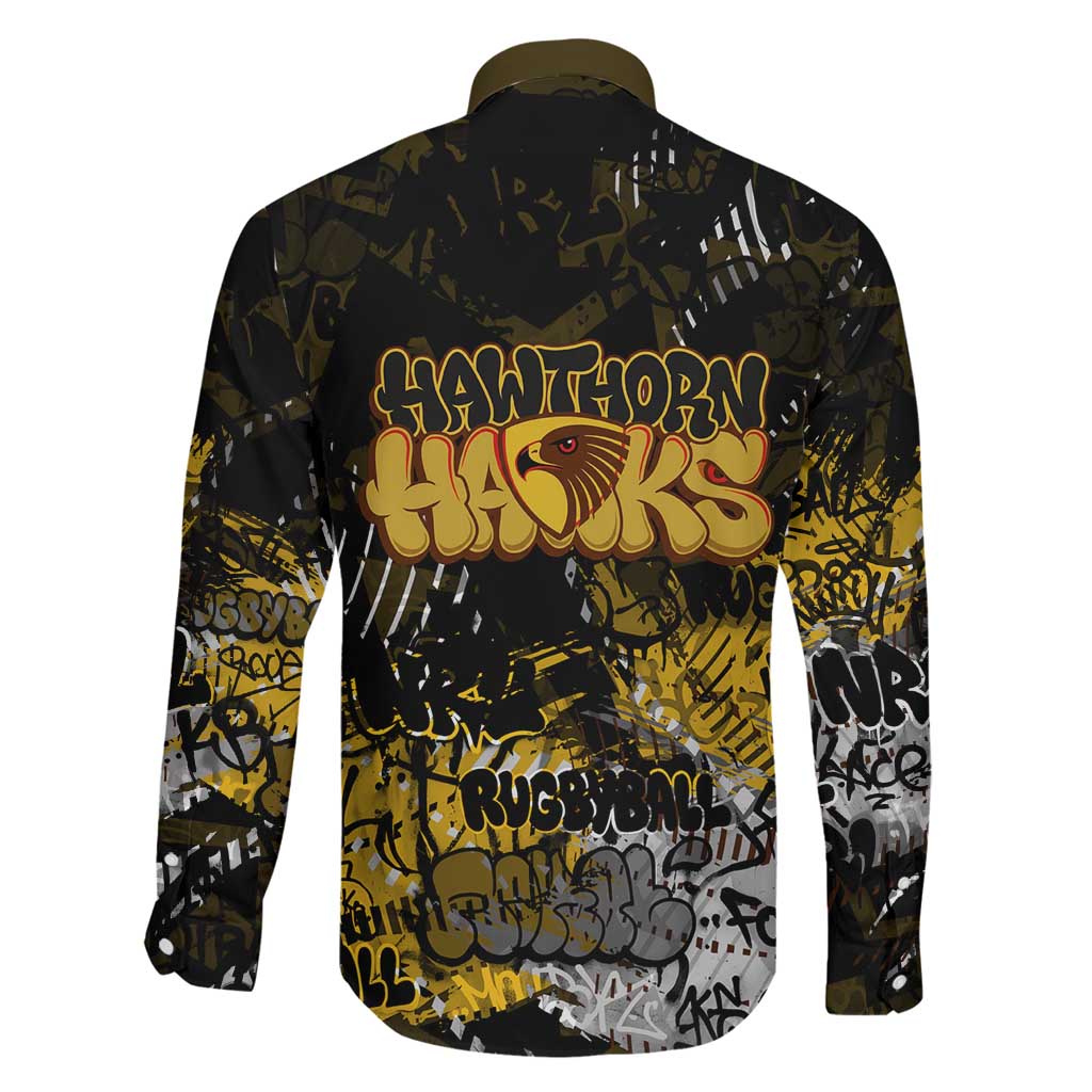 Hawthorn Hawks Family Matching Mermaid Dress and Hawaiian Shirt Urban Graffiti Street Art - Bold Abstract Spray Paint