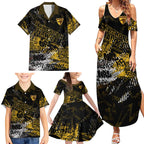 Hawthorn Hawks Family Matching Summer Maxi Dress and Hawaiian Shirt Urban Graffiti Street Art - Bold Abstract Spray Paint