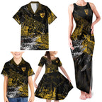 Hawthorn Hawks Family Matching Tank Maxi Dress and Hawaiian Shirt Urban Graffiti Street Art - Bold Abstract Spray Paint
