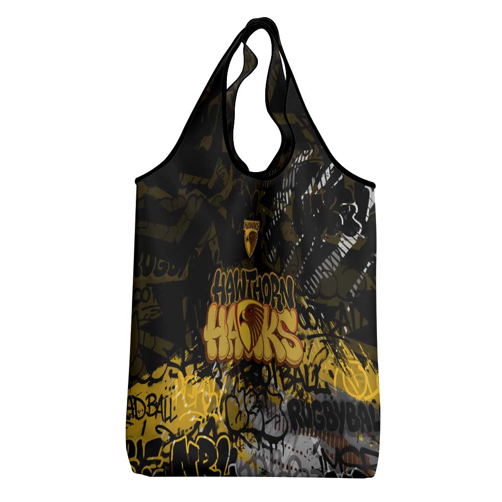 Hawthorn Hawks Grocery Bag Urban Graffiti Street Art - Bold Abstract Spray Paint