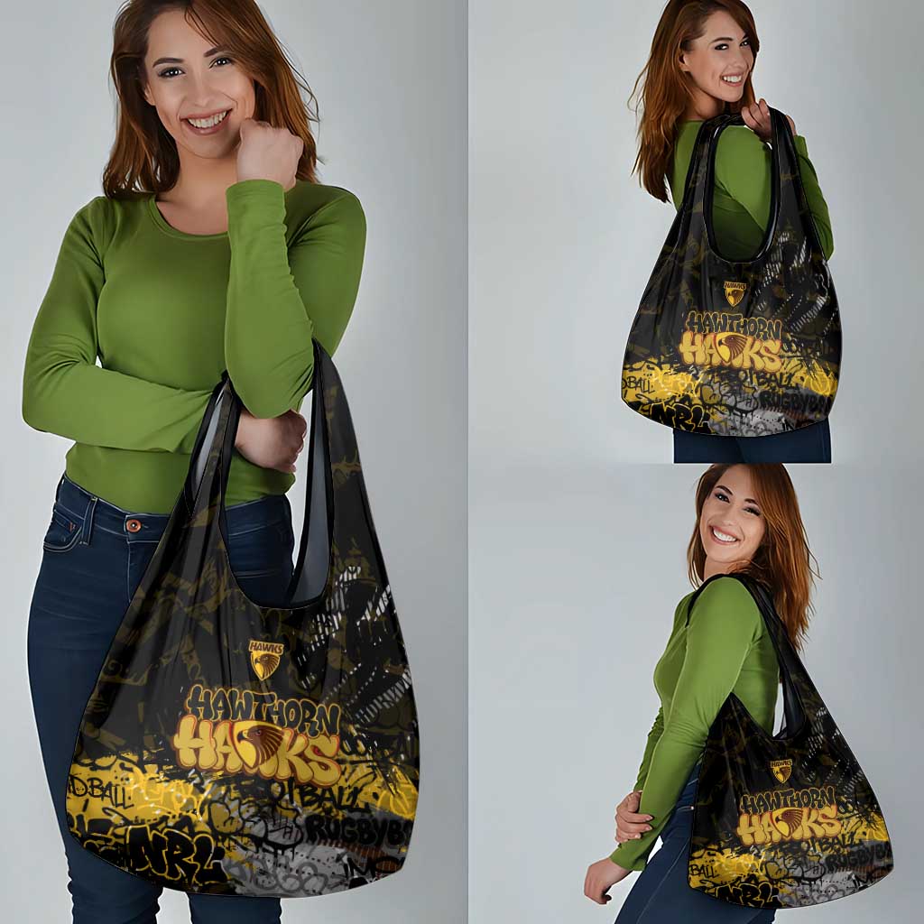 Hawthorn Hawks Grocery Bag Urban Graffiti Street Art - Bold Abstract Spray Paint