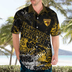 Hawthorn Hawks Hawaiian Shirt Urban Graffiti Street Art - Bold Abstract Spray Paint