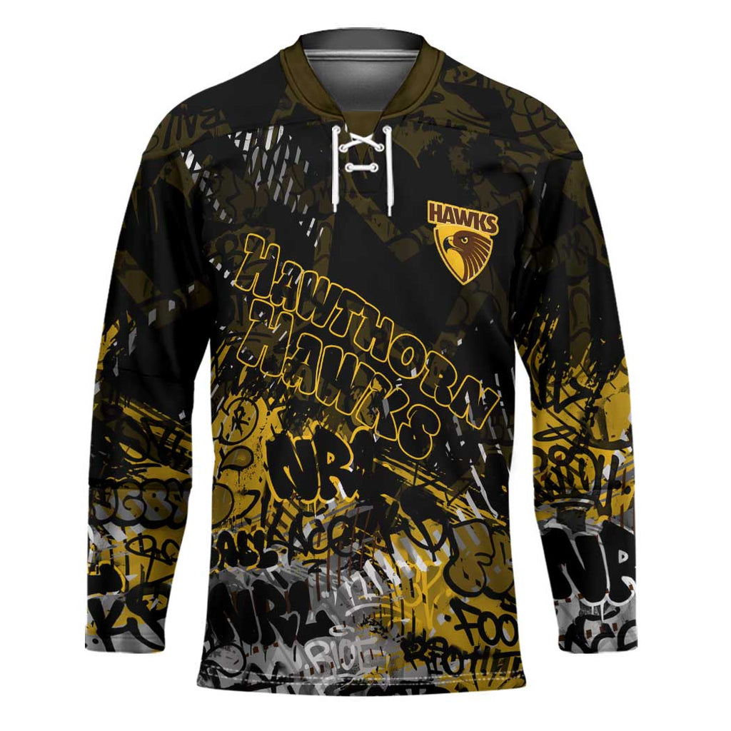 Hawthorn Hawks Hockey Jersey Urban Graffiti Street Art - Bold Abstract Spray Paint