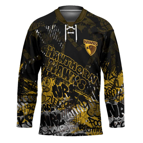 Hawthorn Hawks Hockey Jersey Urban Graffiti Street Art - Bold Abstract Spray Paint