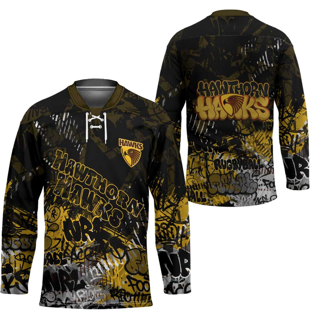 Hawthorn Hawks Hockey Jersey Urban Graffiti Street Art - Bold Abstract Spray Paint