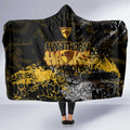 Hawthorn Hawks Hooded Blanket Urban Graffiti Street Art - Bold Abstract Spray Paint