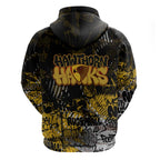 Hawthorn Hawks Hoodie Urban Graffiti Street Art - Bold Abstract Spray Paint