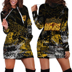 Hawthorn Hawks Hoodie Dress Urban Graffiti Street Art - Bold Abstract Spray Paint