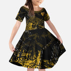 Hawthorn Hawks Kid Short Sleeve Dress Urban Graffiti Street Art - Bold Abstract Spray Paint