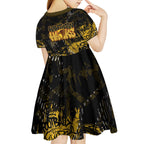 Hawthorn Hawks Kid Short Sleeve Dress Urban Graffiti Street Art - Bold Abstract Spray Paint