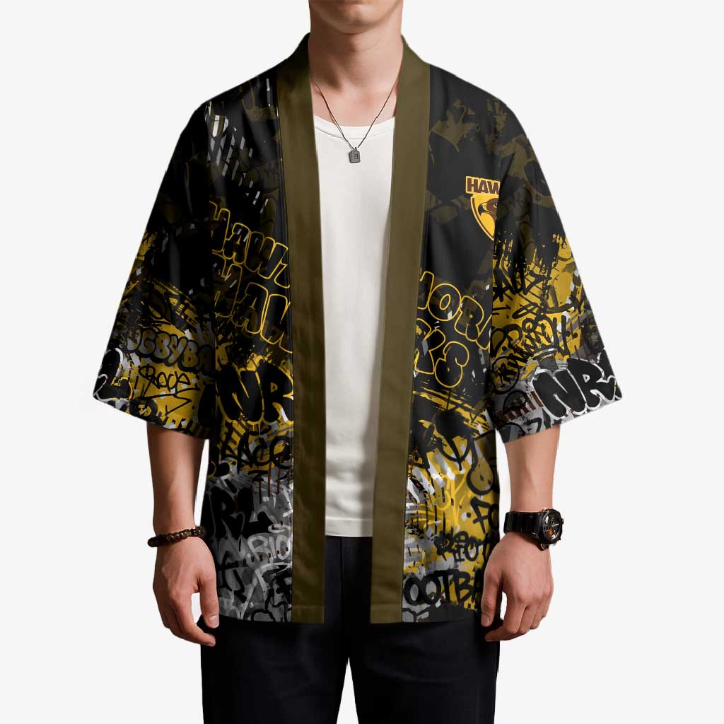 Hawthorn Hawks Kimono Urban Graffiti Street Art - Bold Abstract Spray Paint