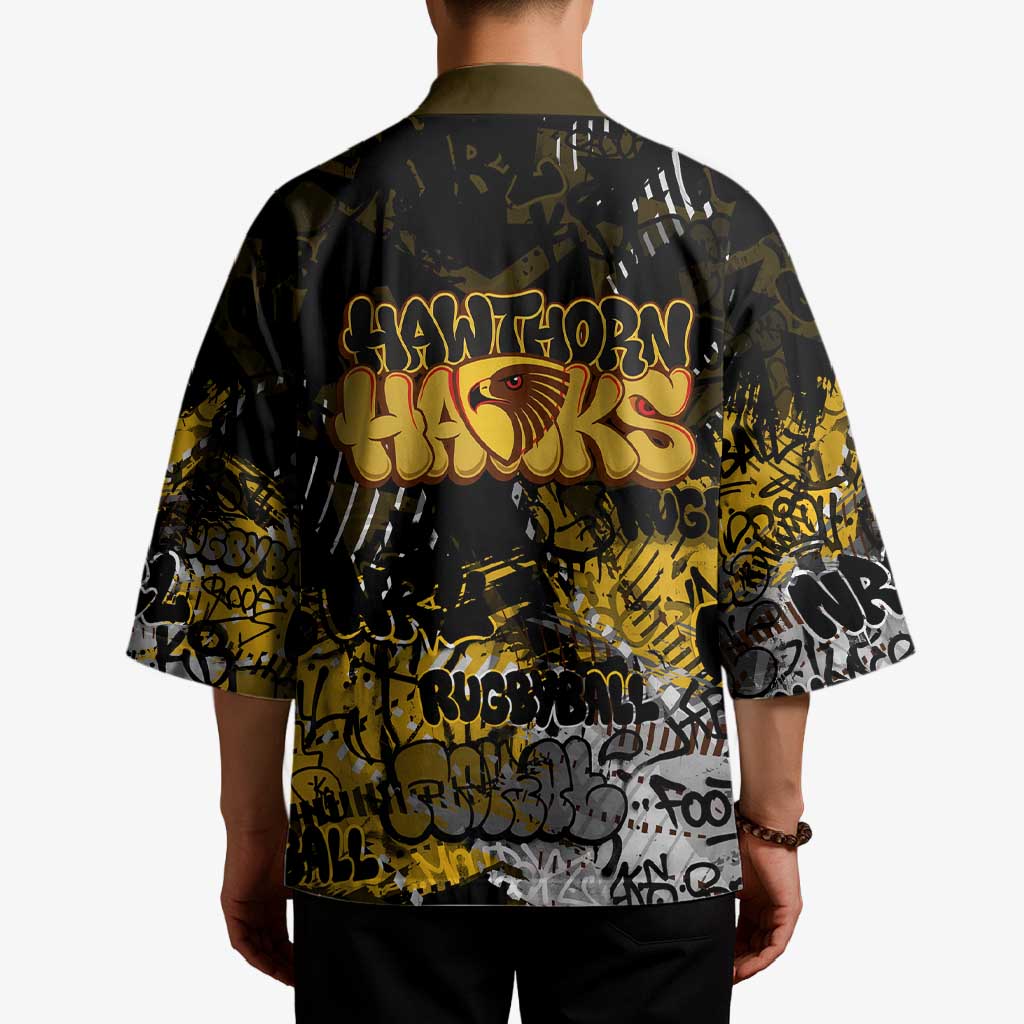 Hawthorn Hawks Kimono Urban Graffiti Street Art - Bold Abstract Spray Paint