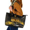 Hawthorn Hawks Leather Tote Bag Urban Graffiti Street Art - Bold Abstract Spray Paint