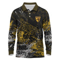 Hawthorn Hawks Long Sleeve Polo Shirt Urban Graffiti Street Art - Bold Abstract Spray Paint