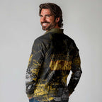 Hawthorn Hawks Long Sleeve Polo Shirt Urban Graffiti Street Art - Bold Abstract Spray Paint