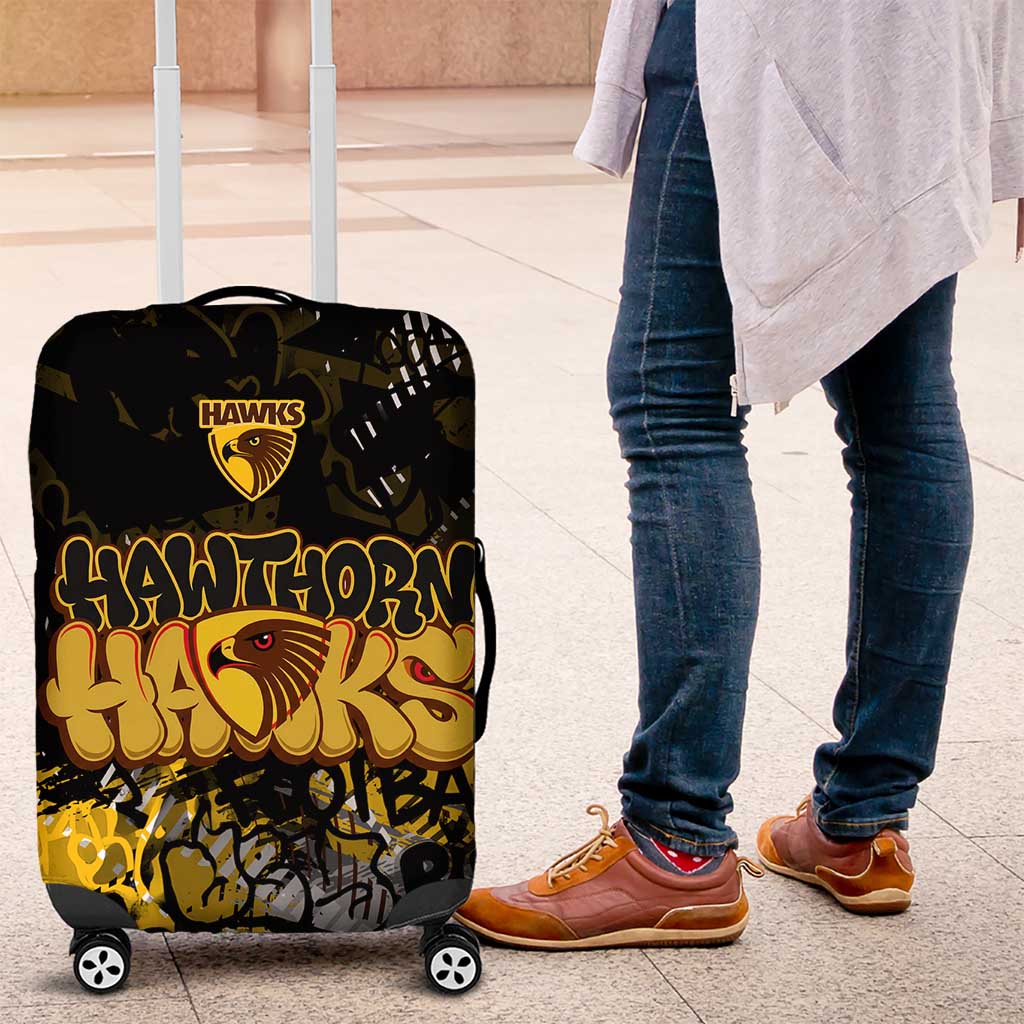 Hawthorn Hawks Luggage Cover Urban Graffiti Street Art - Bold Abstract Spray Paint