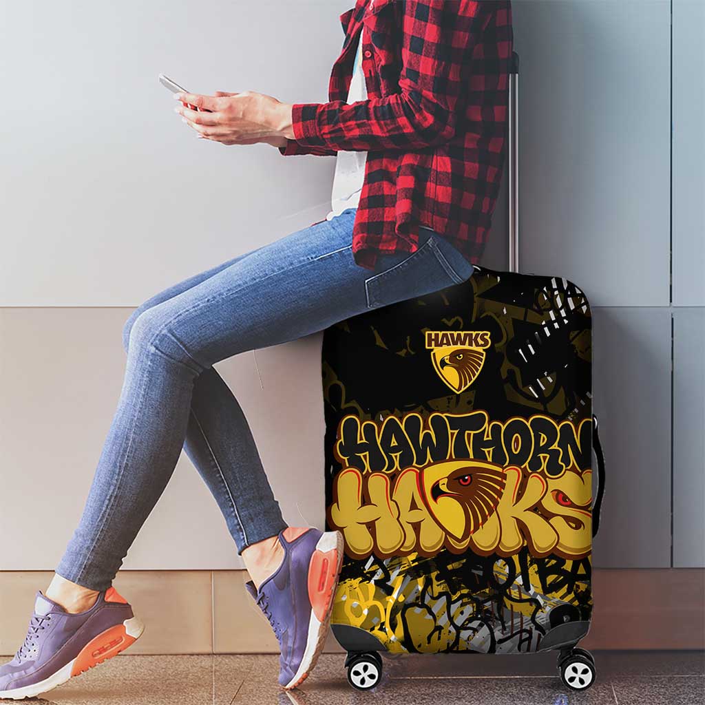 Hawthorn Hawks Luggage Cover Urban Graffiti Street Art - Bold Abstract Spray Paint
