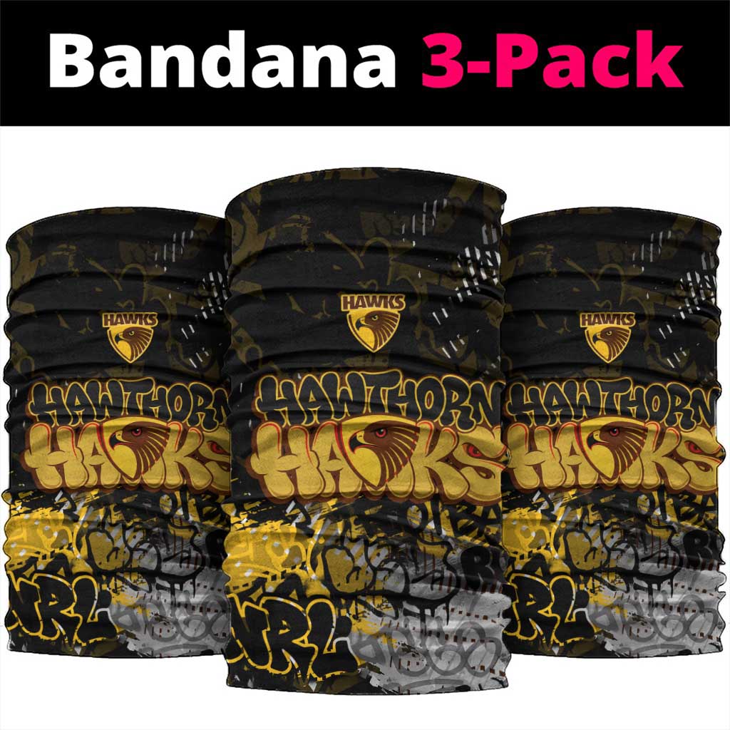 Hawthorn Hawks Neck Gaiter Urban Graffiti Street Art - Bold Abstract Spray Paint